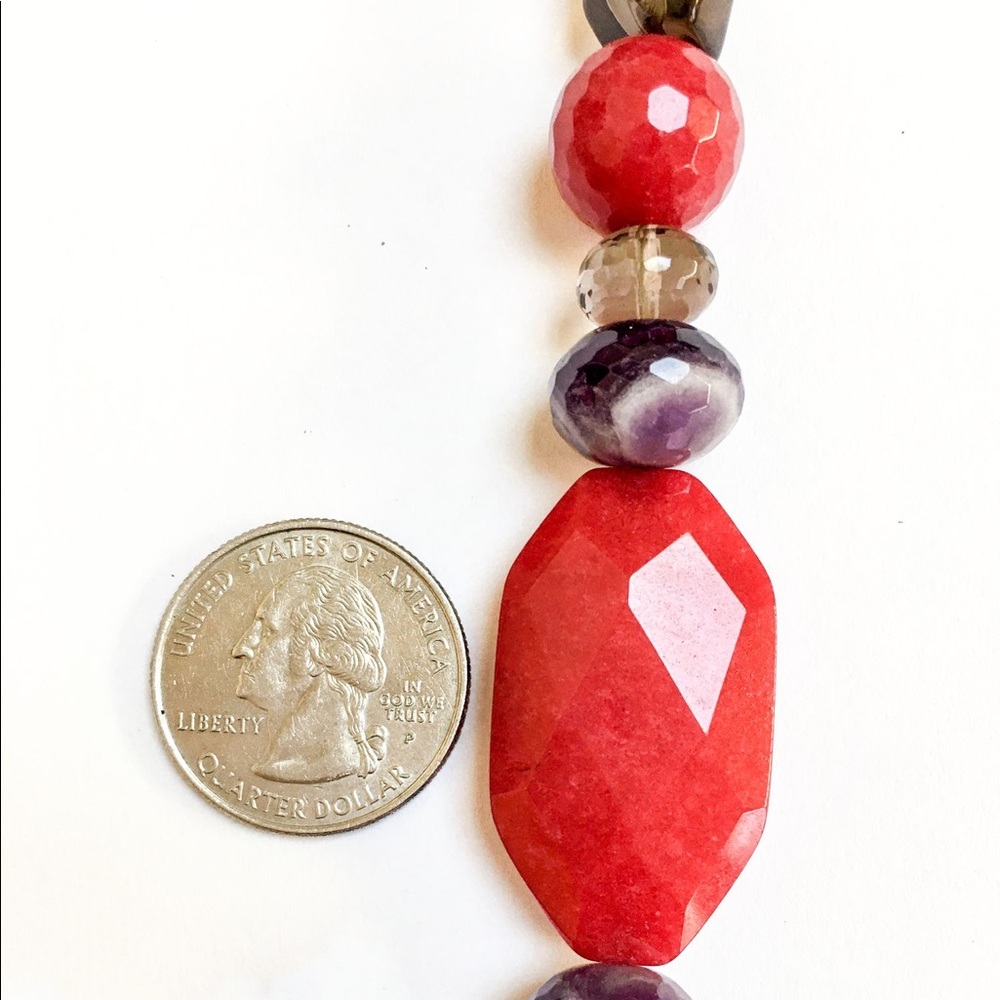 Abel Necklace Raspberry Quartz Multi-Stone 30” St… - image 4
